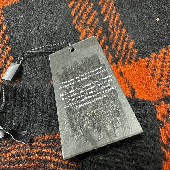 Rails NWT Colleen Rust Black Plaid Sweater V-Neck Size S Drop Shoulder Boxy - Picture 6 of 12